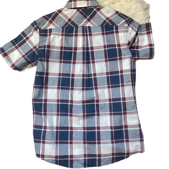 Levi's Cabernet Plaid Button-Down Short Sleeve Top Men's Size Small - Picture 4 of 9